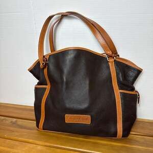 Dooney & Bourke Pebble Grain Leather Tote Bag, Brown/Tan Shoulder Bag